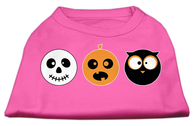 The Spook Trio Screen Print Dog Shirt Bright Pink Sm